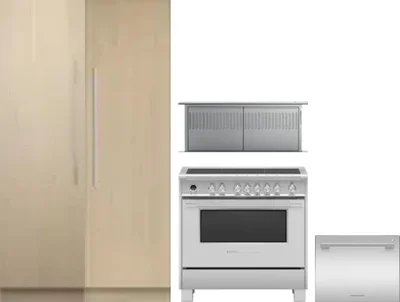 5 Piece Package Includes Refrigerator, Freezer, Range, Hood And Dishwasher